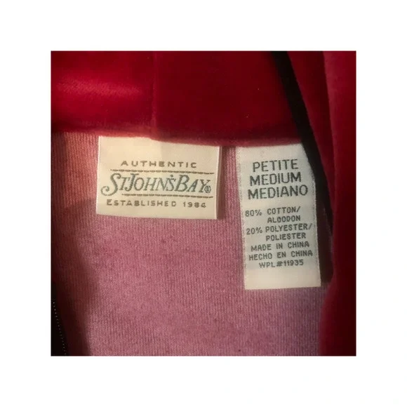 St. John Bay Red Hooded Full Zipper - Picture 4 of 10